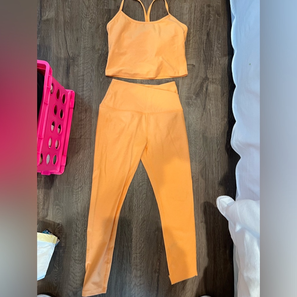 Beyond Yoga Orange Pants and Top Set